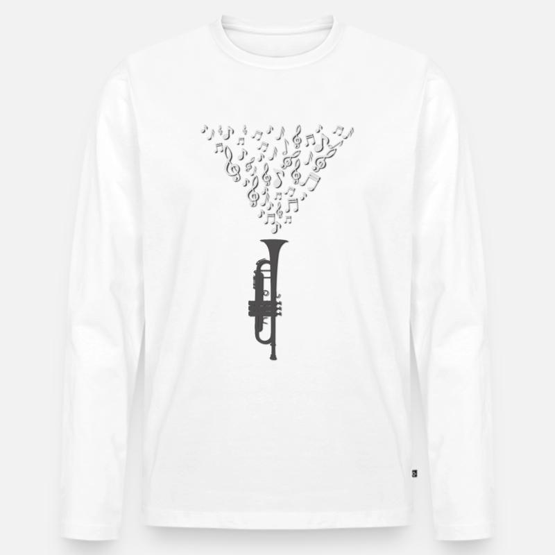 Trompete Geschenktrompete - Männer Premium Bio Langarmshirt - Weiß