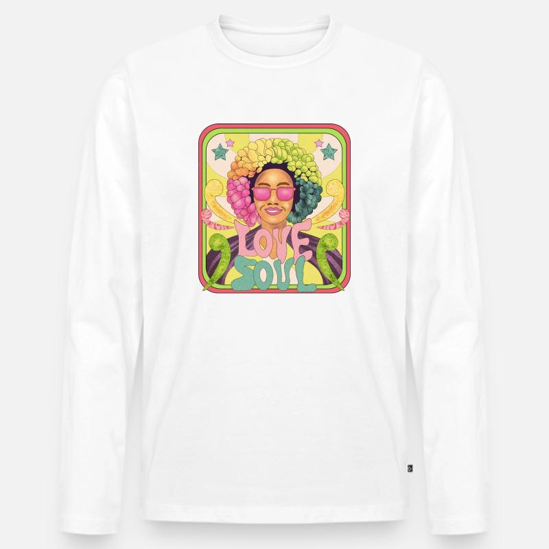 Rainbow Lady - Männer Premium Bio Langarmshirt - Weiß
