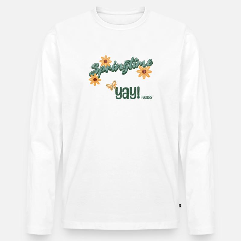 YAY, I guess - Männer Premium Bio Langarmshirt - Weiß