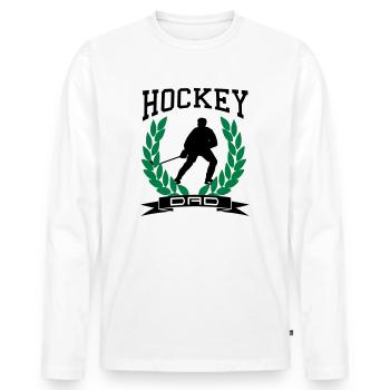 Hockey Dad - Männer Premium Bio Langarmshirt - Weiß - Vorne - Nico (187cm)
