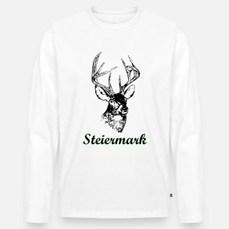 Steiermark - Männer Premium Bio Langarmshirt - Weiß