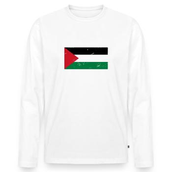 Palestinian Lives Matter - Men's Premium Organic Long Sleeve Shirt - white - Front - Nico (187cm)
