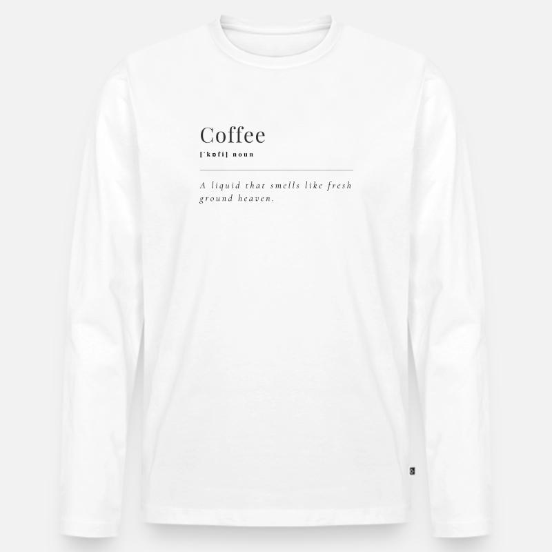 Coffee - Männer Premium Bio Langarmshirt - Weiß