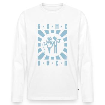 Game Over (Whip / Beer / Stag Party / Rays / W) - Men's Premium Organic Long Sleeve Shirt - white - Front - Nico (187cm)