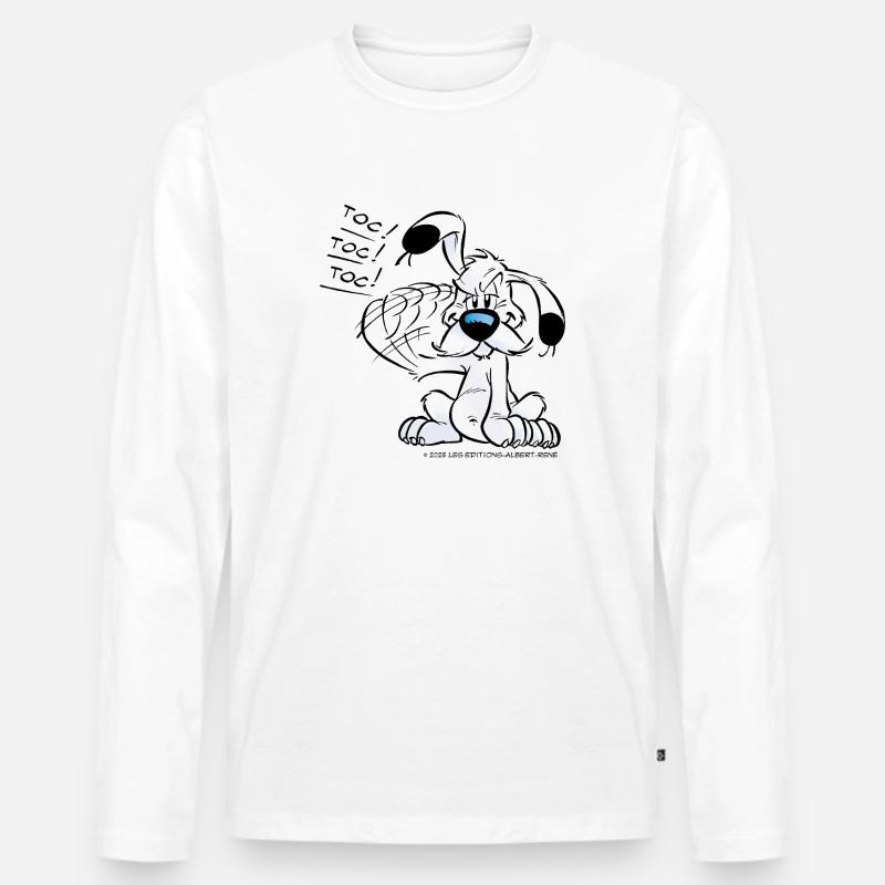 Asterix & Obelix Dogmatix Gesturing Toc - Maglia a manica lunga ecologica premium da uomo - bianco