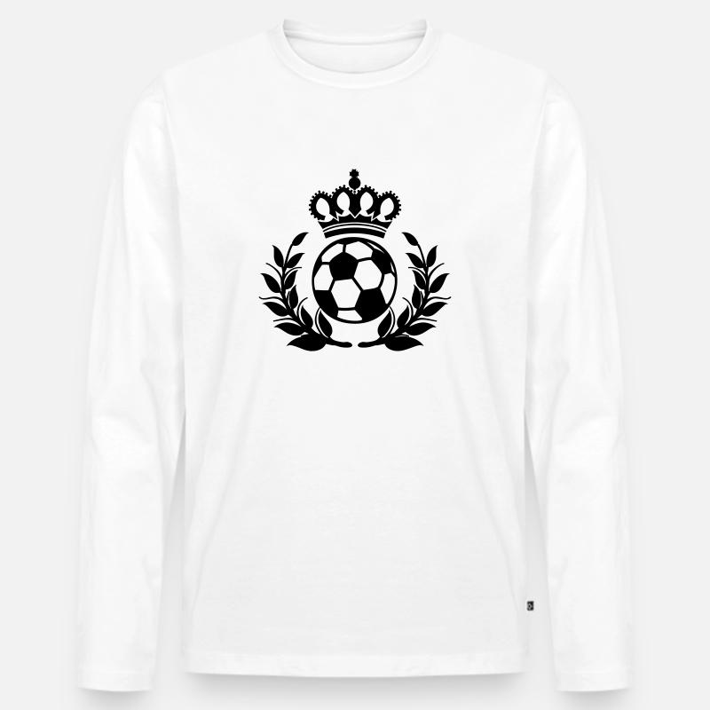 fussball krone - Männer Premium Bio Langarmshirt - Weiß