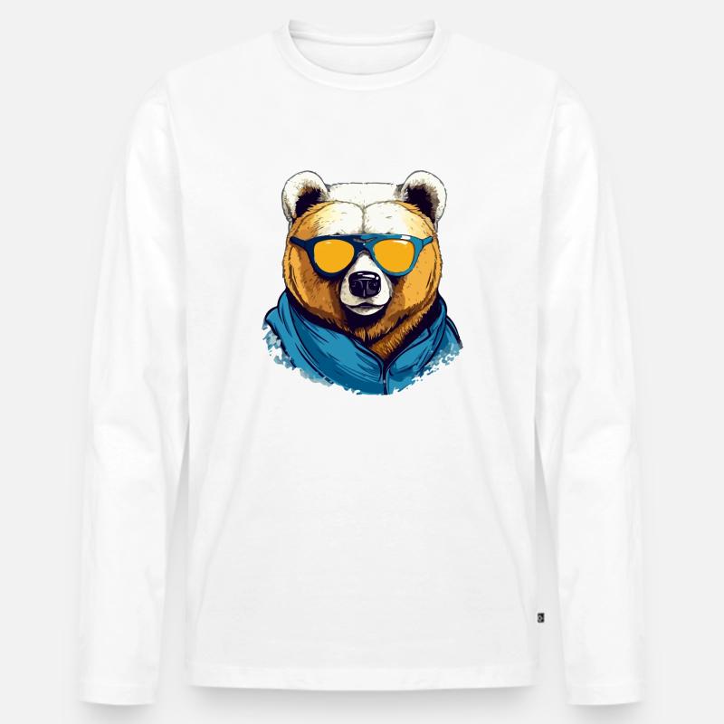 Bärchen der Bär - Männer Premium Bio Langarmshirt - Weiß