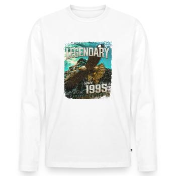 Légendaire depuis 1995 - T-shirt manches longues Premium bio Homme - blanc - Devant - Nico (187cm)
