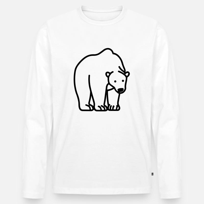 Eisbär - Männer Premium Bio Langarmshirt - Weiß