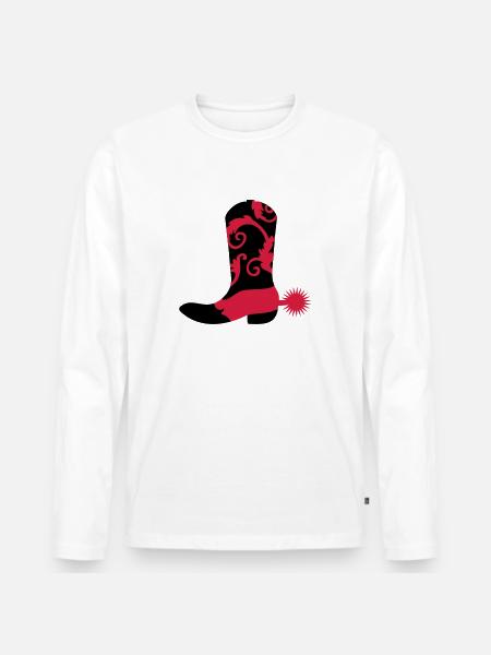 Cowboy boots - Men's Premium Organic Long Sleeve Shirt - white