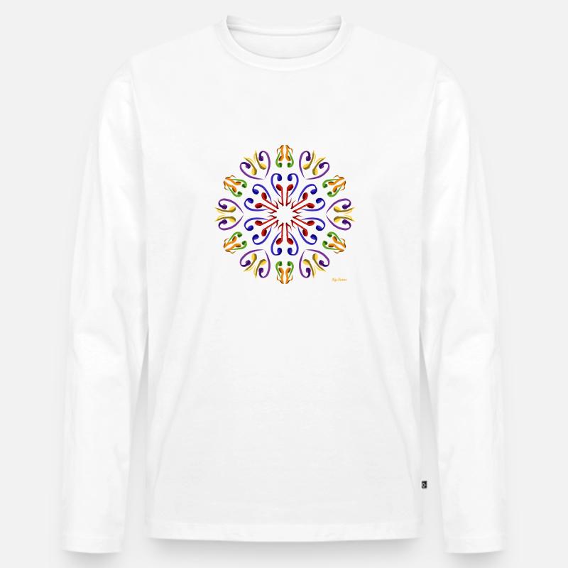 Achtel im Code - Männer Premium Bio Langarmshirt - Weiß