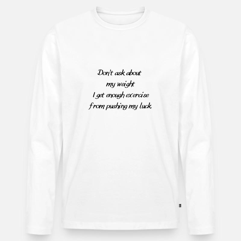 Glück als Übung - Männer Premium Bio Langarmshirt - Weiß