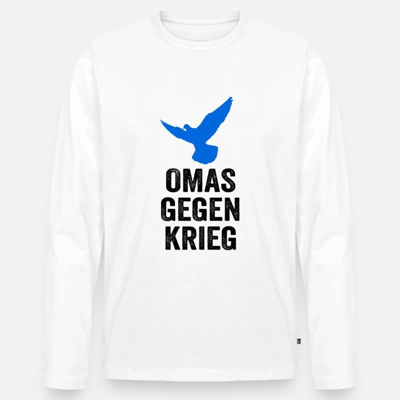 Omas gegen Krieg - Männer Premium Bio Langarmshirt - Weiß