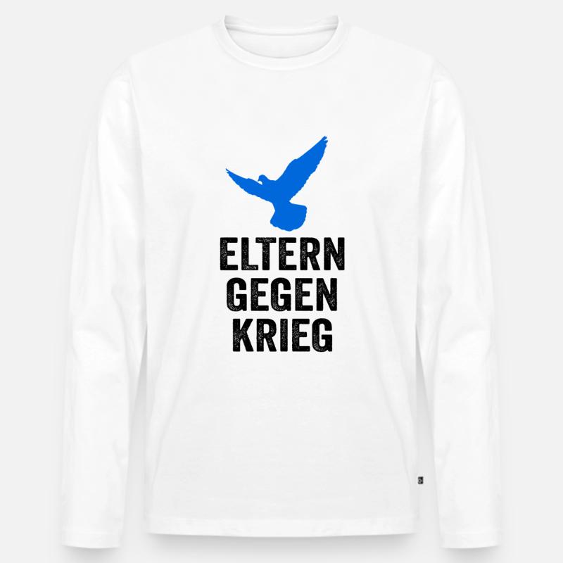Eltern gegen Krieg - Männer Premium Bio Langarmshirt - Weiß