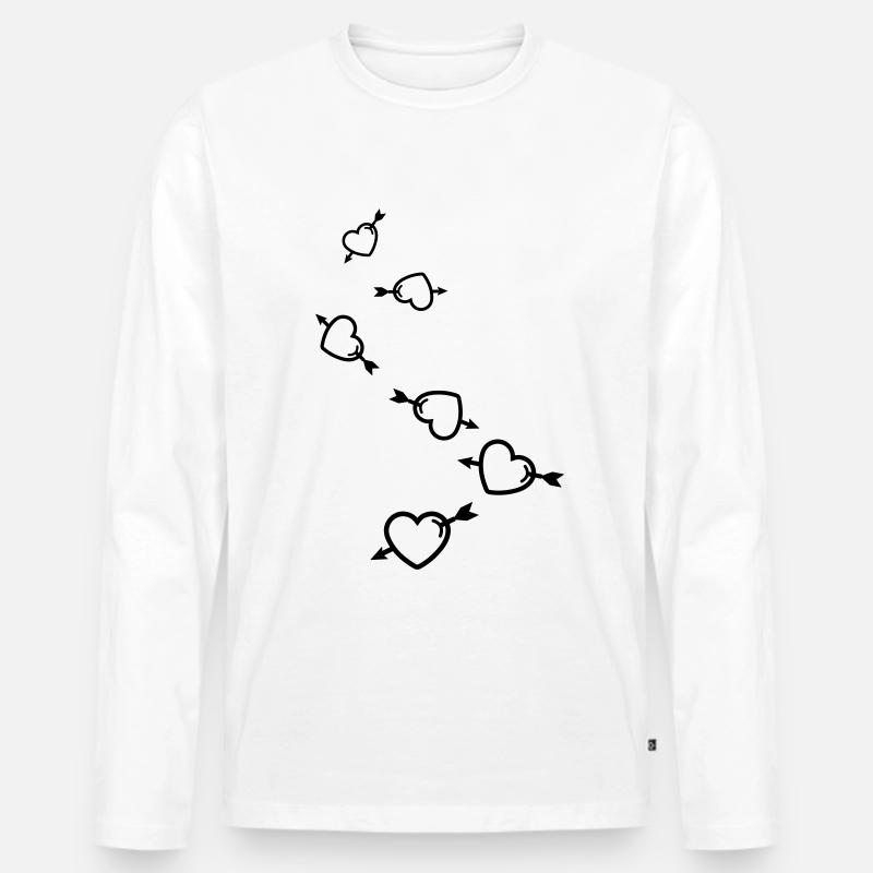 Herz symbol pfeil - Männer Premium Bio Langarmshirt - Weiß
