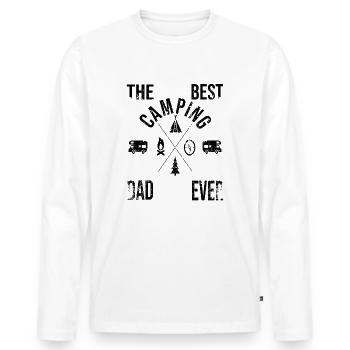 Le camping papa Caravan et camper énonciations papa - T-shirt manches longues Premium bio Homme - blanc - Devant - Nico (187cm)