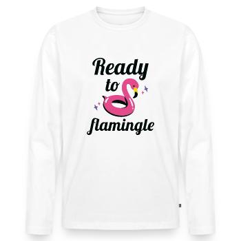 Prêt à flamber - T-shirt manches longues Premium bio Homme - blanc - Devant - Nico (187cm)