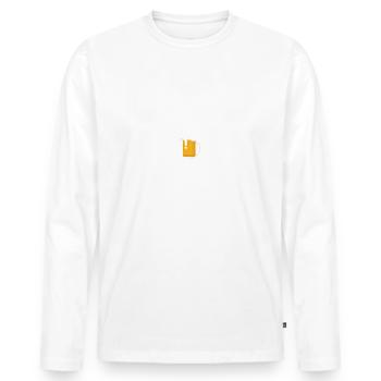 Je suis positif à la bière j'ai tous les symptômes - T-shirt manches longues Premium bio Homme - blanc - Devant - Nico (187cm)