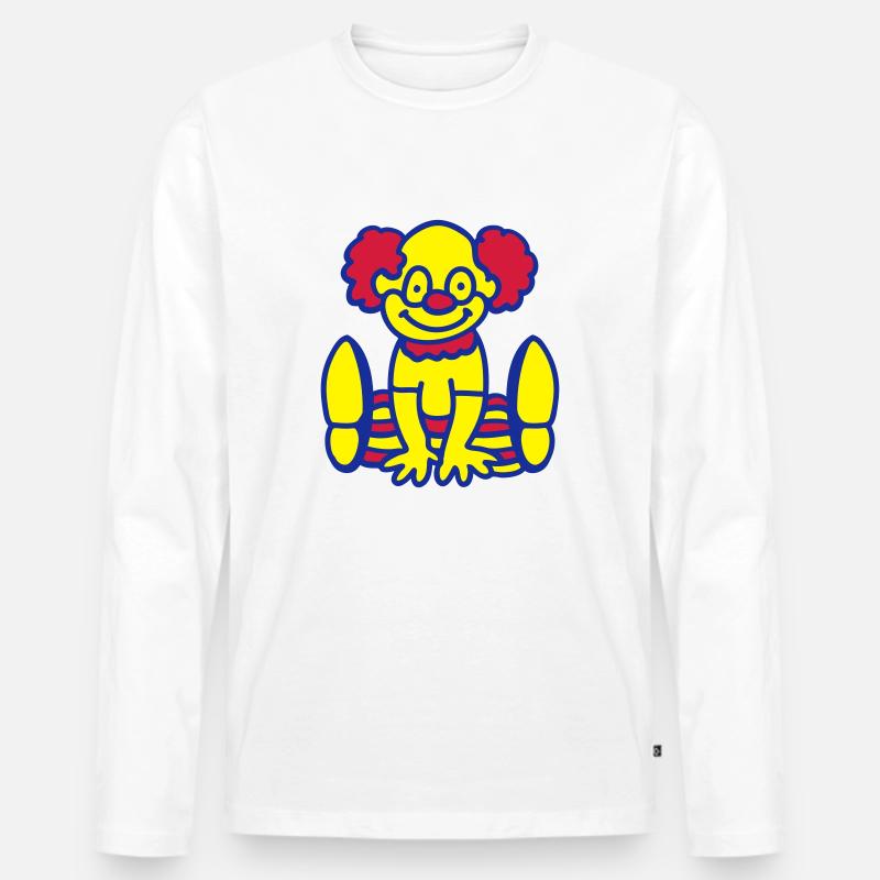 Fröhlicher Clown - Männer Premium Bio Langarmshirt - Weiß