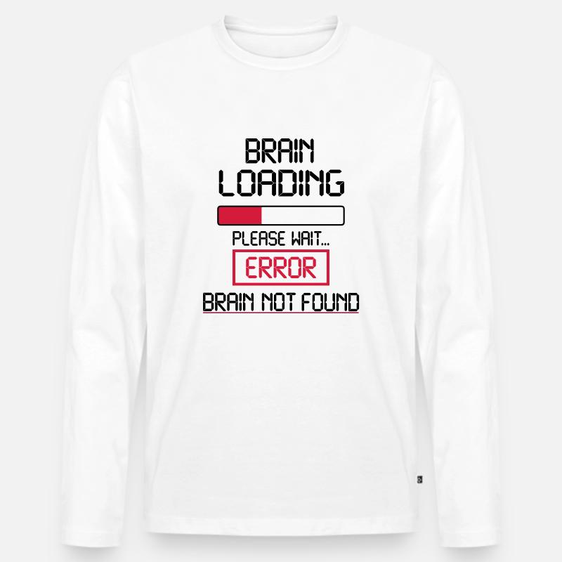 brain loading error - Männer Premium Bio Langarmshirt - Weiß