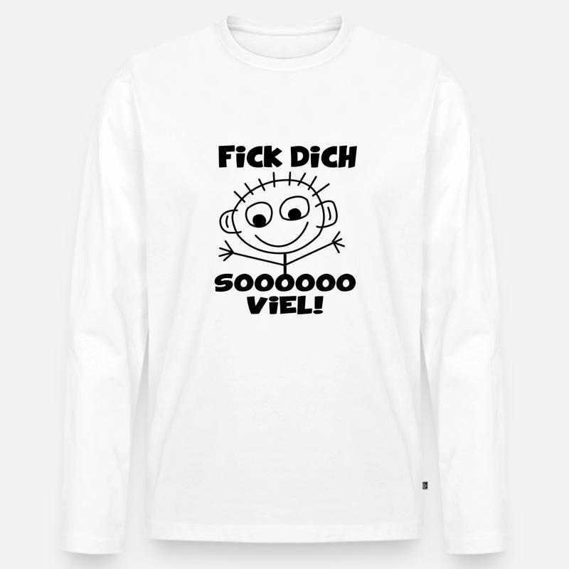 Fick dich soooooo viel! - Männer Premium Bio Langarmshirt - Weiß