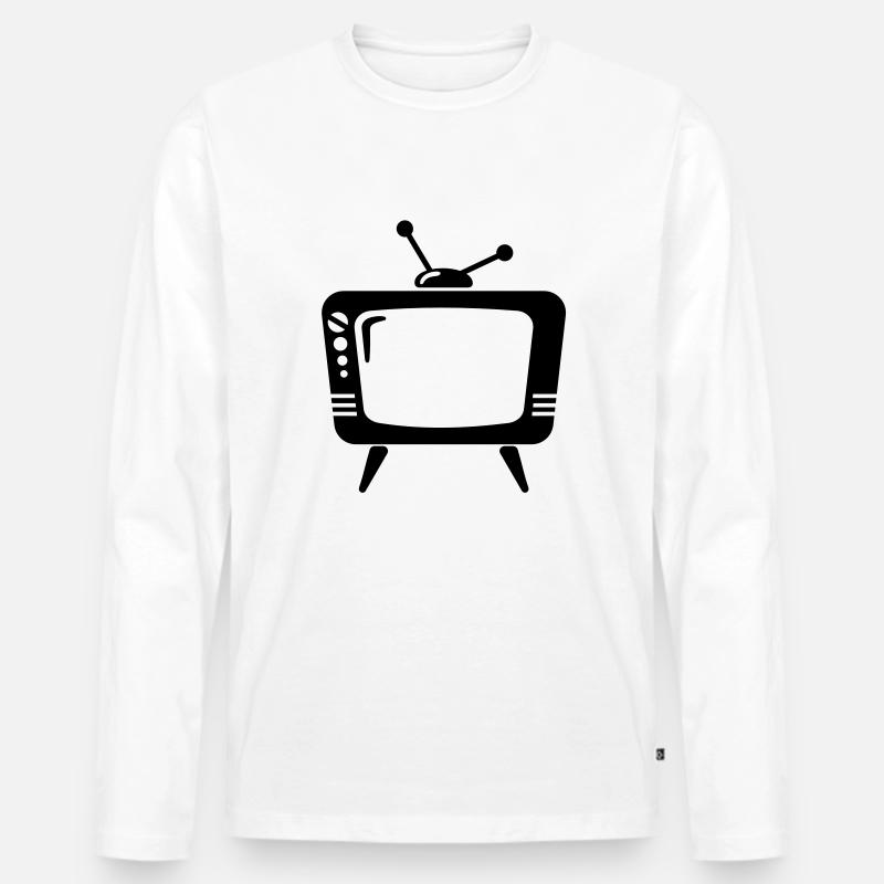Fernseher - Männer Premium Bio Langarmshirt - Weiß