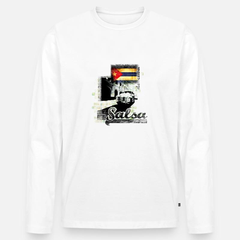 salsa - Männer Premium Bio Langarmshirt - Weiß