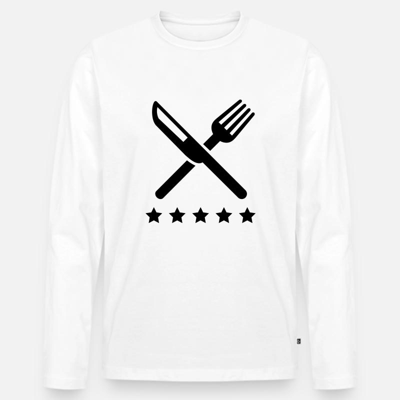 essen_f1 - Männer Premium Bio Langarmshirt - Weiß