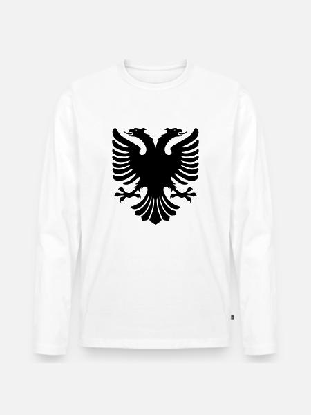 Albanien - Männer Premium Bio Langarmshirt - Weiß