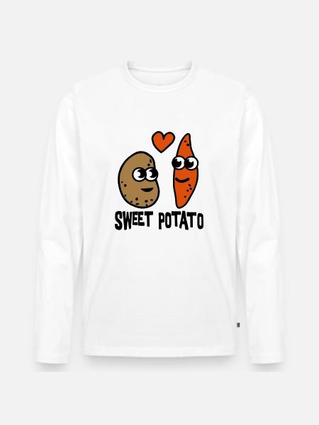 Sweet Potato - Männer Premium Bio Langarmshirt - Weiß