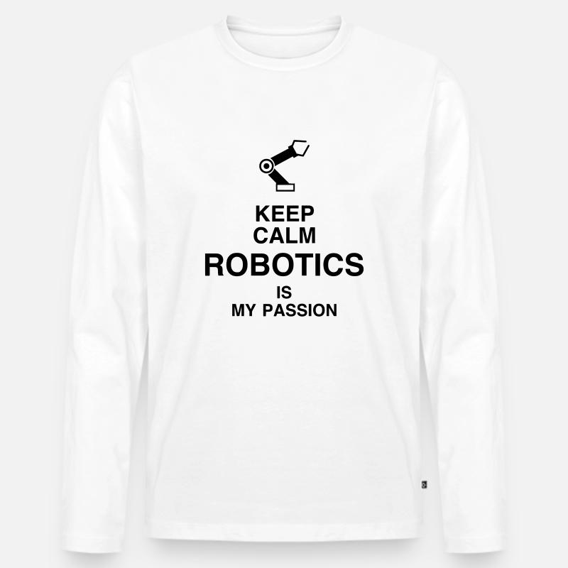 Robotik / Roboter / Robot / Robotics - Männer Premium Bio Langarmshirt - Weiß