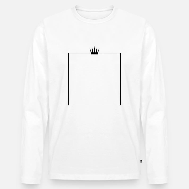 rahmen krone - Männer Premium Bio Langarmshirt - Weiß