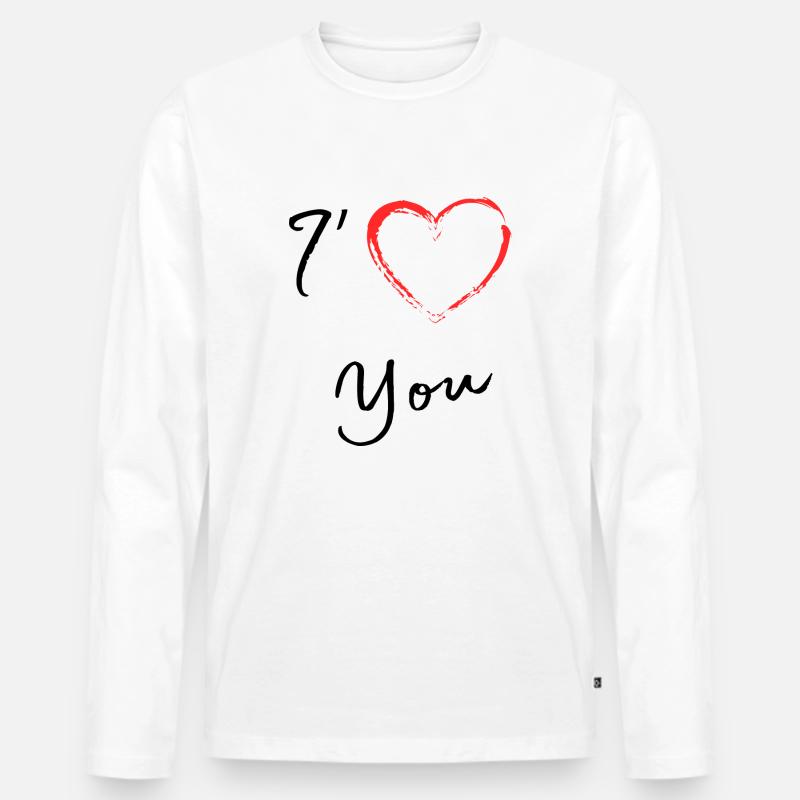 ich liebe dich - Männer Premium Bio Langarmshirt - Weiß