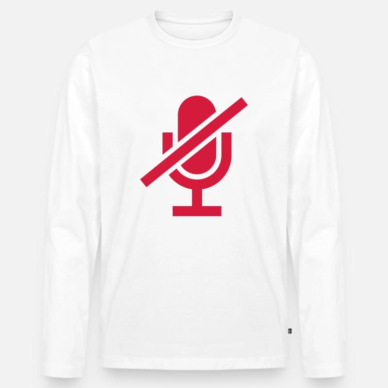 Stumm schalten Mikrofon - Männer Premium Bio Langarmshirt - Weiß