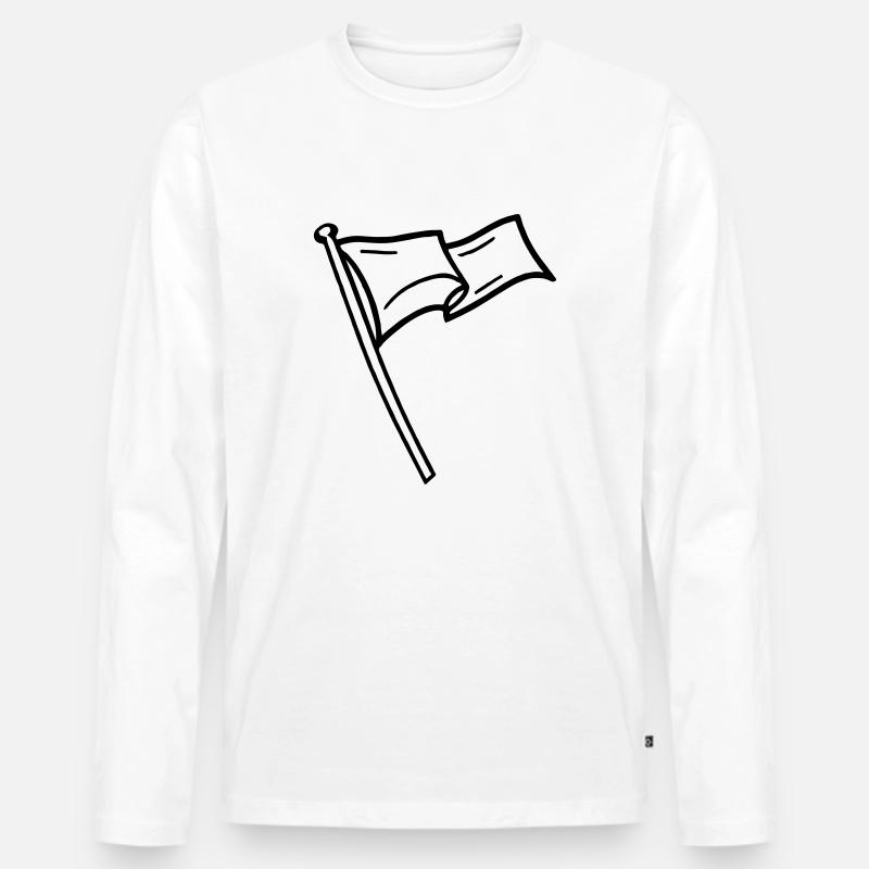 Fahne Wettbewerb Vektor Geschenkidee - Männer Premium Bio Langarmshirt - Weiß