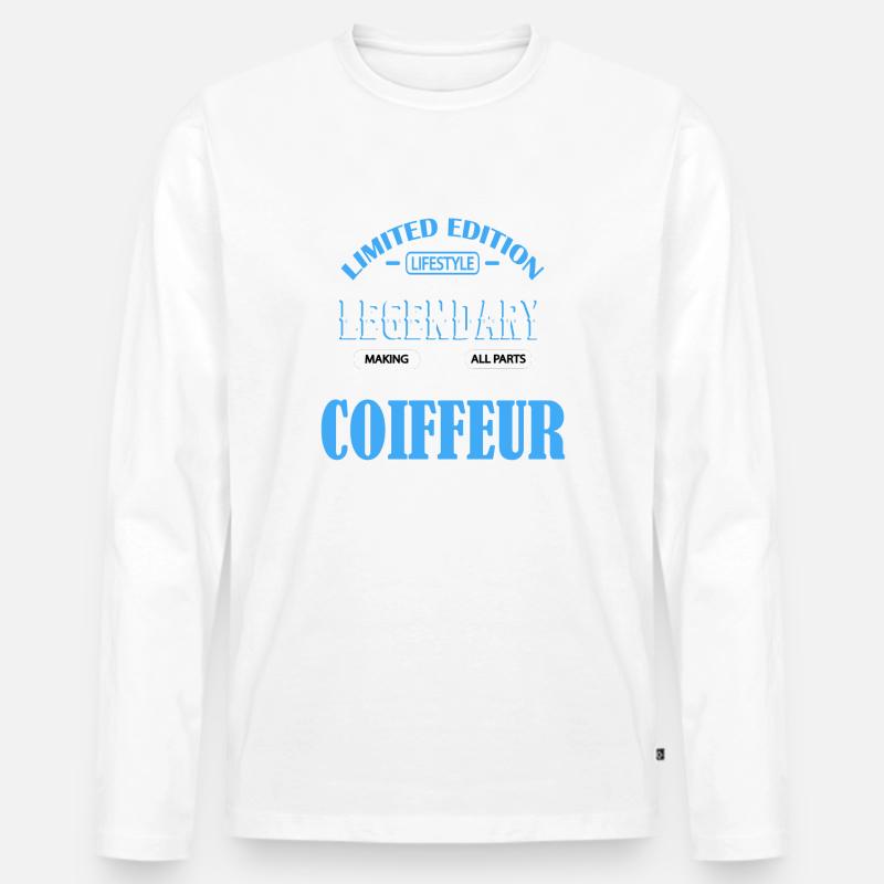COIFFEUR - Männer Premium Bio Langarmshirt - Weiß