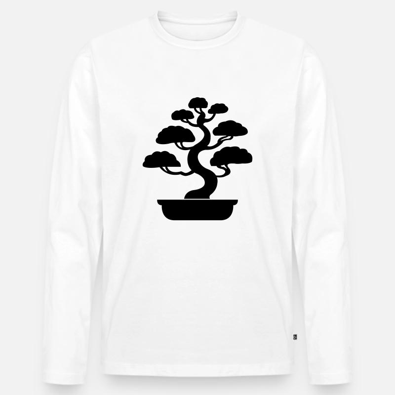 bonsai baum - Männer Premium Bio Langarmshirt - Weiß