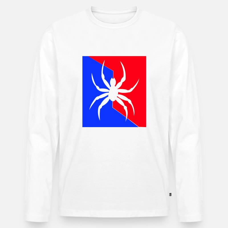 spider tier - Männer Premium Bio Langarmshirt - Weiß