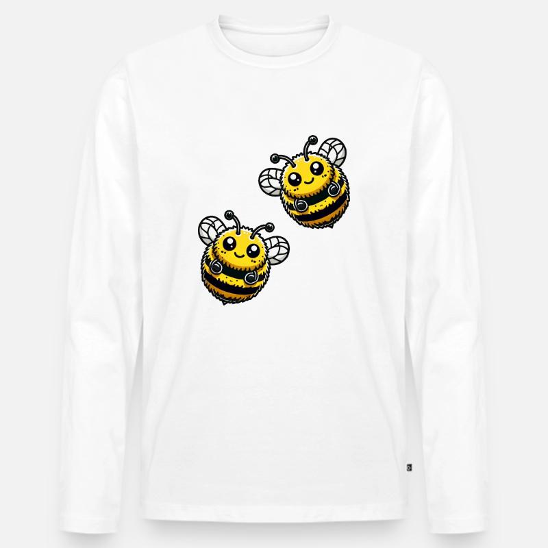 hummel biene 2 - Männer Premium Bio Langarmshirt - Weiß