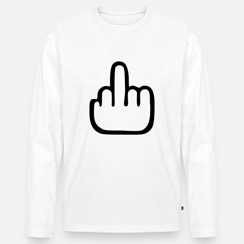 Stinkefinger - Männer Premium Bio Langarmshirt - Weiß