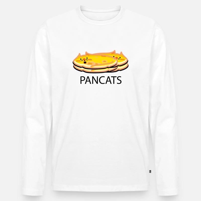 Eierkuchen Katzen - Männer Premium Bio Langarmshirt - Weiß