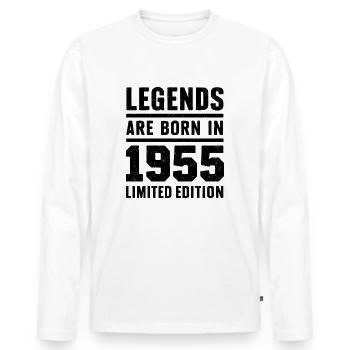 Legends Are Born In 1955 Édition limitée - T-shirt manches longues Premium bio Homme - blanc - Devant - Nico (187cm)