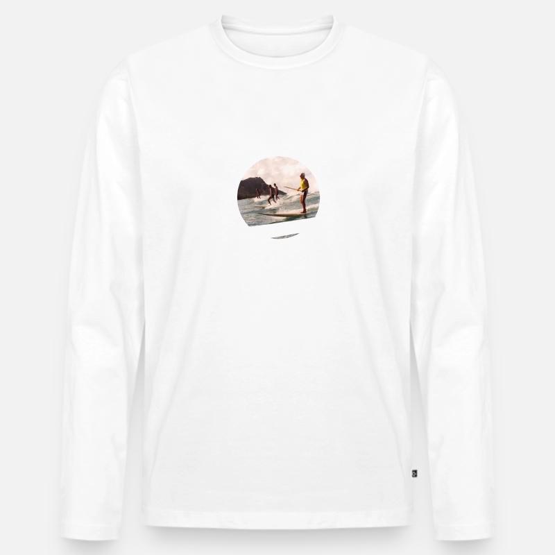 Stand Up Paddle *EST. 1960* - Männer Premium Bio Langarmshirt - Weiß