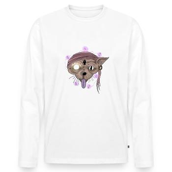 Egyptian cat - T-shirt manches longues Premium bio Homme - blanc - Devant - Nico (187cm)