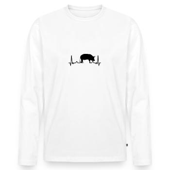 Cochon de battement de coeur cadeau - T-shirt manches longues Premium bio Homme - blanc - Devant - Nico (187cm)