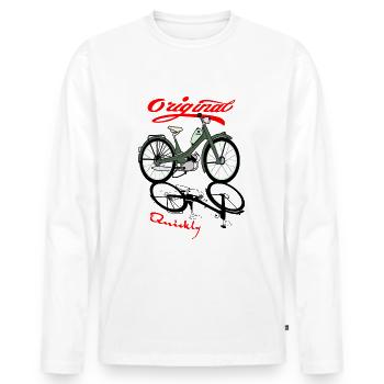 NSU Quickly Moped Cult - Men's Premium Organic Long Sleeve Shirt - white - Front - Nico (187cm)
