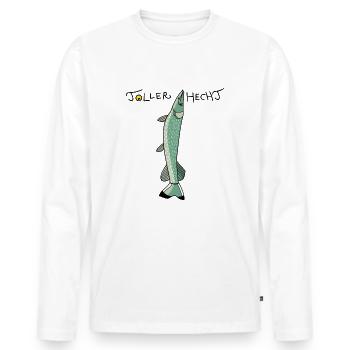 Toller Hecht - Männer Premium Bio Langarmshirt - Weiß - Vorne - Nico (187cm)