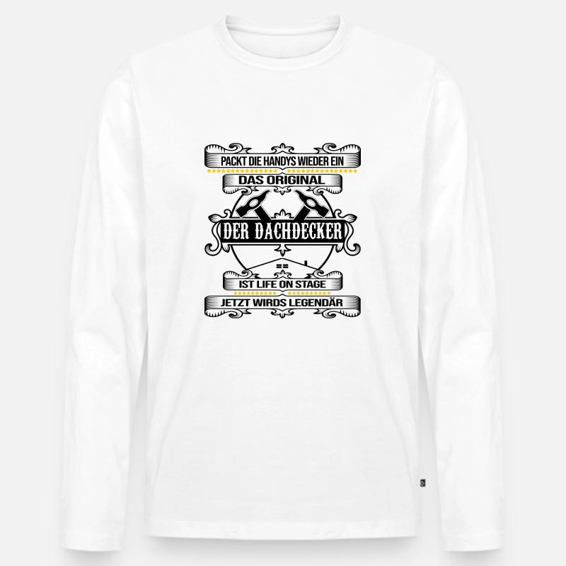 dachdecker legendärer roofer dach decken - Männer Premium Bio Langarmshirt - Weiß