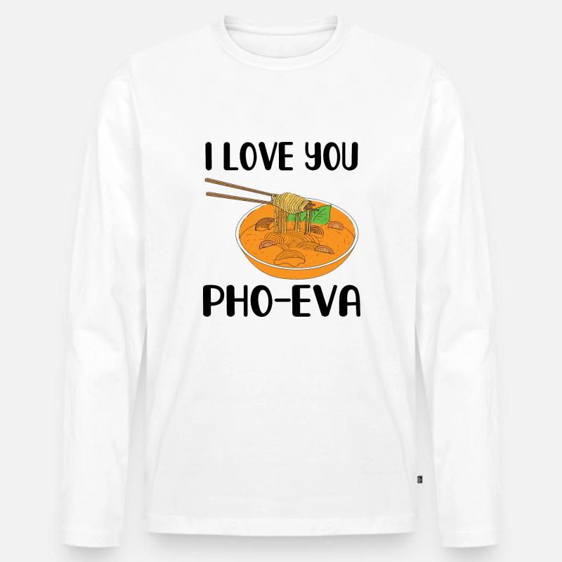 Ich liebe pho eva - Männer Premium Bio Langarmshirt - Weiß