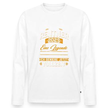 Rentner 2025 Rente Ruhestand 2025 Geschenk - Männer Premium Bio Langarmshirt - Weiß - Vorne - Nico (187cm)
